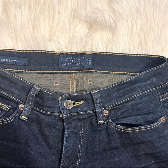 Size 4/27 Lucky Brand Dark Wash Sofia Skinny Jeans - Picture 4 of 6